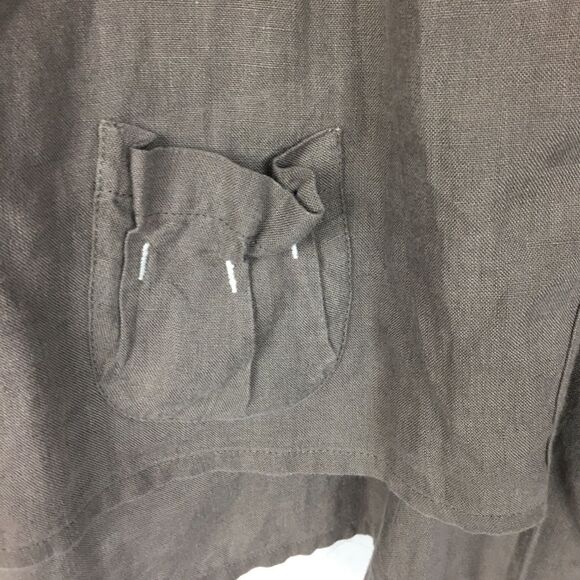 Crea Concept Linen Brown Button Front Layered Jacket Top 12 - Picture 7 of 9